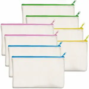 8 Pack Canvas Colorful Zipper Bags, DIY Craft Bags Travel Canvas Makeup Pouches for Cosmetic Toiletry Stationery Storage (Beige, 8.3 x 4.7) 8 Pack Canvas Colorful Zipper Bags, DIY Craft Bags Travel Canvas Makeup Pouches for Cosmetic Toiletry Stationery Storage (Beige, 8.3 x 4.7)