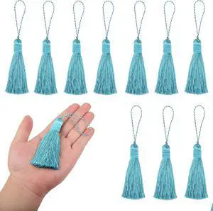 15Pcs 6 Inch Small Bookmark Tassels with Cord Loops, Blue | Handmade Twisted Key Tassels for DIY Craft Accessories, Home Decoration 15Pcs 6 Inch Small Bookmark Tassels with Cord Loops, Blue | Handmade Twisted Key Tassels for DIY Craft Accessories, Home Decoration