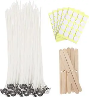 JEAWIWI 100 Pcs Cotton Candle Wicks, 10 in, with Wick Stickers & Holders | Candle Wicks for Soy Wax, Beeswax, Coconut Wax, DIY Candle Making, Party Favors, Home Decor, Wedding & Gifts JEAWIWI 100 Pcs Cotton Candle Wicks, 10 in, with Wick Stickers & Holders | Candle Wicks for Soy Wax, Beeswax, Coconut Wax, DIY Candle Making, Party Favors, Home Decor, Wedding & Gifts