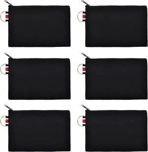 Aspire 6-Pack Canvas Pouches with Metal Ring, DIY Craft Storage Bags, 6 x 4 Inch - Black Aspire 6-Pack Canvas Pouches with Metal Ring, DIY Craft Storage Bags, 6 x 4 Inch - Black