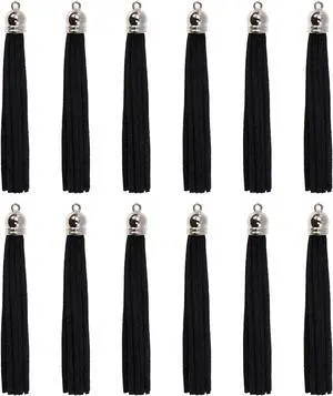 12Pcs Keychain Tassels 3.3 inch Small Faux Leather Tassel Pendant for Earring Necklace Jewelry Making and Crafts DIY (8.5 cm, Black) 12Pcs Keychain Tassels 3.3 inch Small Faux Leather Tassel Pendant for Earring Necklace Jewelry Making and Crafts DIY (8.5 cm, Black)