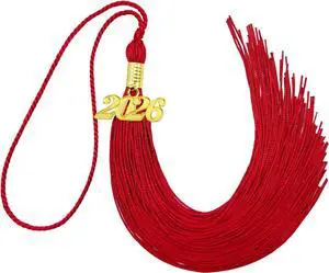 2026 Graduation Tassel, Red Tassel for Graduation Cap with 2026 Year Gold Charm for Graduation Ceremony Tassel Accessories 2026 Graduation Tassel, Red Tassel for Graduation Cap with 2026 Year Gold Charm for Graduation Ceremony Tassel Accessories