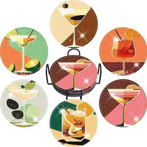 igoodom 6 Pcs Cocktail Diamond Art Coasters Kit for Adults, DIY Craft Set | Diamond Painting Coasters Kit - A Fun DIY Craft Set for Home Use, Party Decoration, And Thoughtful Gift Ideas 3.9x3.9inch igoodom 6 Pcs Cocktail Diamond Art Coasters Kit for Adults, DIY Craft Set | Diamond Painting Coasters Kit - A Fun DIY Craft Set for Home Use, Party Decoration, And Thoughtful Gift Ideas 3.9x3.9inch