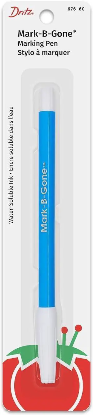 Dritz 676-60 Mark-B-Gone Marking Pen, Blue, 8.75 x 2.88 x 0.5, 1 Count (Pack of 1) Dritz 676-60 Mark-B-Gone Marking Pen, Blue, 8.75 x 2.88 x 0.5, 1 Count (Pack of 1)