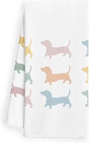 WFSM Wiener Dog Kitchen Hand Towels - Dachshund Tea Towels, Decor and Gifts for Women, Dog Mom - 1624 Inches WFSM Wiener Dog Kitchen Hand Towels - Dachshund Tea Towels, Decor and Gifts for Women, Dog Mom - 1624 Inches