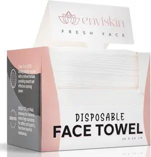 50 Disposable Face Towels Plant-Based Makeup Remover Wipes for Sensitive Skin - XL Ultra Soft Single-Use Dry Facial Towellettes for Daily Skincare Routine, Extra Large Clean Washing Cloths (10"x12") 50 Disposable Face Towels Plant-Based Makeup Remover Wipes for Sensitive Skin - XL Ultra Soft Single-Use Dry Facial Towellettes for Daily Skincare Routine, Extra Large Clean Washing Cloths (10"x12")