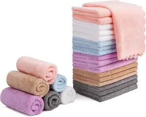 Orighty Makeup Remover Cloths, 24 Pack Microfiber Face Towels, 7 x 7 Inch | Reusable Facial Wash Cloths, Soft & Washable Coral Fleece Microfiber Washcloths for Face, Eye, Lips Cleansing Orighty Makeup Remover Cloths, 24 Pack Microfiber Face Towels, 7 x 7 Inch | Reusable Facial Wash Cloths, Soft & Washable Coral Fleece Microfiber Washcloths for Face, Eye, Lips Cleansing