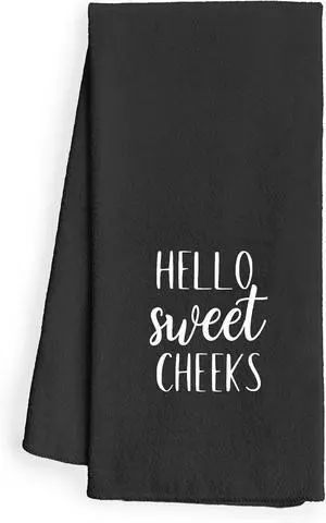 WFSM Hello Sweet Cheeks Decorative Hand Towels 16x24 - Funny Decor, Sweet Cheeks Bathroom Gifts (Black) WFSM Hello Sweet Cheeks Decorative Hand Towels 16x24 - Funny Decor, Sweet Cheeks Bathroom Gifts (Black)