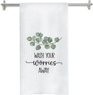 Sage Green Eucalyptus Bathroom Hand Towels, Eucalyptus Bathroom Decor, Wash Your Worries Away Funny Hand Towel for Bath Room Washroom Restroom Toilet Decor, 16x24 Inches Sage Green Eucalyptus Bathroom Hand Towels, Eucalyptus Bathroom Decor, Wash Your Worries Away Funny Hand Towel for Bath Room Washroom Restroom Toilet Decor, 16x24 Inches