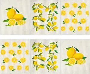 Boao 6 Pcs Lemon Kitchen Dishcloths Cleaning Cloths Absorbent Cloth | No Odor Reusable Dish Towel for Kitchen, Hand, Counter Wipes Practical Gifts Boao 6 Pcs Lemon Kitchen Dishcloths Cleaning Cloths Absorbent Cloth | No Odor Reusable Dish Towel for Kitchen, Hand, Counter Wipes Practical Gifts