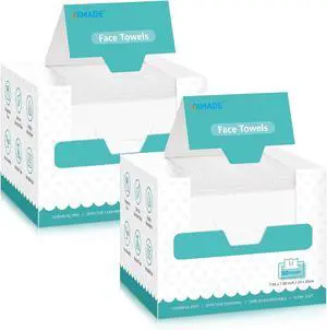 UNIMADE Face Towels, 100 Count Disposable Face Towelette | for Washing Face, Skincare, Ultra Soft Facial Towel for Sensitive Skin, Lint-free Makeup Remover Dry Wipes - 2 Box UNIMADE Face Towels, 100 Count Disposable Face Towelette | for Washing Face, Skincare, Ultra Soft Facial Towel for Sensitive Skin, Lint-free Makeup Remover Dry Wipes - 2 Box