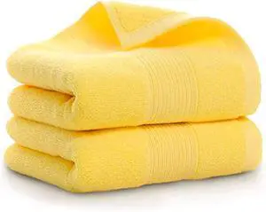 Lchkrep Bathroom Hand Towels (14x30 inch), Home Soft Cotton Super Soft Highly Absorbent Hand Towel for Bath, Hand, Face, Gym and Spa,(Yellow 2 Pack) Lchkrep Bathroom Hand Towels (14x30 inch), Home Soft Cotton Super Soft Highly Absorbent Hand Towel for Bath, Hand, Face, Gym and Spa,(Yellow 2 Pack)