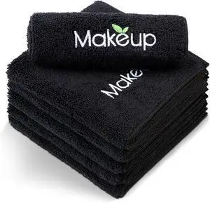 Orighty Microfiber Makeup Remover Cloths, 13 x 13 Inch, 6 Pack | Super Soft, Quick Dry Black Face Towels for Cleansing Orighty Microfiber Makeup Remover Cloths, 13 x 13 Inch, 6 Pack | Super Soft, Quick Dry Black Face Towels for Cleansing