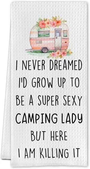 Camping Kitchen Towel, Camping Hand Towels, Camping Dish Towels, Camping Gifts for Women, Tea Towels for Kitchen Bathroom Decor 16 X 24 Camping Kitchen Towel, Camping Hand Towels, Camping Dish Towels, Camping Gifts for Women, Tea Towels for Kitchen Bathroom Decor 16 X 24