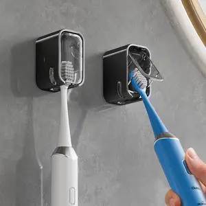 MOPMS Single Slot Toothbrush Holders Wall Mounted with Cover for Bathrooms | 2PCS Toothbrush Cover for Shower, Single Toothbrush Dispenser Storage Organizer for Family & Travel MOPMS Single Slot Toothbrush Holders Wall Mounted with Cover for Bathrooms | 2PCS Toothbrush Cover for Shower, Single Toothbrush Dispenser Storage Organizer for Family & Travel