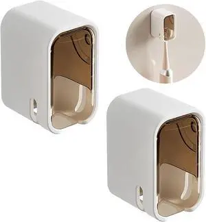 2PCS Toothbrush Holders Wall Mounted with Cover Tooth Brush Holder | Wall Toothbrush Holders for Bathrooms Shower Single Toothbrush Organizer for Travel and Home 2PCS Toothbrush Holders Wall Mounted with Cover Tooth Brush Holder | Wall Toothbrush Holders for Bathrooms Shower Single Toothbrush Organizer for Travel and Home
