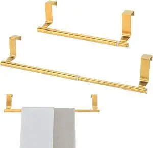 Over Cabinet Towel Holder, Stainless Steel Adjustable Length Over Cabinet Door Kitchen Towel Bar. Dish Towel Holder Hanger Suitable for Cupboard,Door,Cabinet,Laundry. Gold Over Cabinet Towel Holder, Stainless Steel Adjustable Length Over Cabinet Door Kitchen Towel Bar. Dish Towel Holder Hanger Suitable for Cupboard,Door,Cabinet,Laundry. Gold
