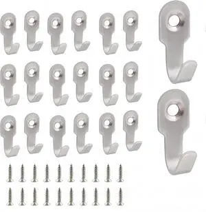 20 Pcs Stainless Steel Wall Hangers Wall Mounted Mini J Hooks Wall Hook for Picture Bath Towel Mirror Hanging Hardware Keys Coats, Silver 20 Pcs Stainless Steel Wall Hangers Wall Mounted Mini J Hooks Wall Hook for Picture Bath Towel Mirror Hanging Hardware Keys Coats, Silver