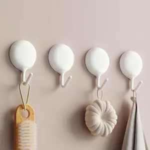 4Pcs Self Adhesive Hooks, No Drill Wall Hooks for Hanging Towel Coat Keys - Damage Free Removable Sticky Hooks for Bathroom Kitchen Office Home Organization, White 4Pcs Self Adhesive Hooks, No Drill Wall Hooks for Hanging Towel Coat Keys - Damage Free Removable Sticky Hooks for Bathroom Kitchen Office Home Organization, White