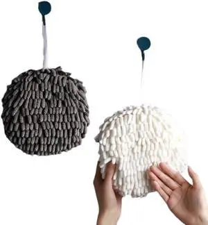 2 Pcs Fuzzy Ball Towel, White and Gray - Dry Your Hand Instantly conveniently Home and Kitchen with This Creative Bath Towel Set Decorative Towels for Bathroom Towels 2 Pcs Fuzzy Ball Towel, White and Gray - Dry Your Hand Instantly conveniently Home and Kitchen with This Creative Bath Towel Set Decorative Towels for Bathroom Towels