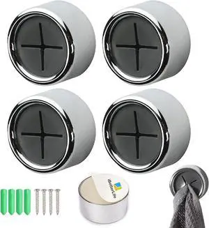 iBetterLife Adhesive Towel Holder for Kitchen - 4 Pack Dish Towel Hooks for Cabinet, Push Hand Towel Hanger, Dish Cloth Rag Holder for Home Bathrooms, Kitchens, Garages, RV, Within Easy Reach, Grey iBetterLife Adhesive Towel Holder for Kitchen - 4 Pack Dish Towel Hooks for Cabinet, Push Hand Towel Hanger, Dish Cloth Rag Holder for Home Bathrooms, Kitchens, Garages, RV, Within Easy Reach, Grey