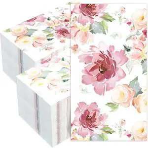 50 PCS Floral Paper Napkins Watercolor Flower Guest Napkins 3-Ply Disposable Dinner Napkins Decorative Paper Hand Towels for Wedding Bridal Baby Shower Tea Party Birthday, 4.3 x 7.9 Inch 50 PCS Floral Paper Napkins Watercolor Flower Guest Napkins 3-Ply Disposable Dinner Napkins Decorative Paper Hand Towels for Wedding Bridal Baby Shower Tea Party Birthday, 4.3 x 7.9 Inch