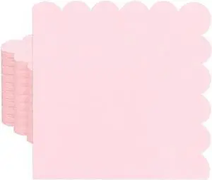50 Pieces 2-ply Light Pink Napkin Disposable Scalloped Cocktail Napkins Beverage Napkins Dessert Napkins Paper Napkins for Wedding Birthday Party Paper Dinner Napkins 50 Pieces 2-ply Light Pink Napkin Disposable Scalloped Cocktail Napkins Beverage Napkins Dessert Napkins Paper Napkins for Wedding Birthday Party Paper Dinner Napkins