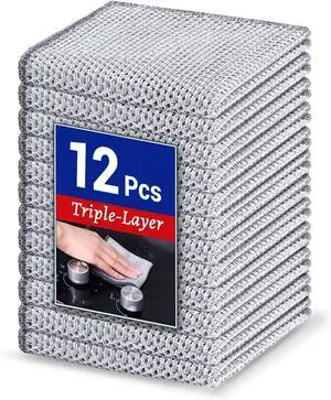 Wangjinpeng 12PK 3-Layer Non-Scratch Wire Dishcloths, 7.87 x 7.87 in | metal scrubber,wet & dry clening,multipurpose cleaning cloths for dishes,great for cookware, sinks, dishes and stove tops Wangjinpeng 12PK 3-Layer Non-Scratch Wire Dishcloths, 7.87 x 7.87 in | metal scrubber,wet & dry clening,multipurpose cleaning cloths for dishes,great for cookware, sinks, dishes and stove tops