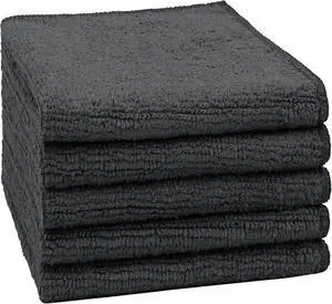 Orighty Washcloths, 5 Pack Microfiber Face Towels, 12x12 Inch Black | Highly Absorbent & Soft Feel, Multi-Purpose Wash Cloths & Hand Towels for Bathroom, Hotel, Spa, and Gym Orighty Washcloths, 5 Pack Microfiber Face Towels, 12x12 Inch Black | Highly Absorbent & Soft Feel, Multi-Purpose Wash Cloths & Hand Towels for Bathroom, Hotel, Spa, and Gym