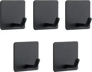 NearMoon Adhesive Hooks- Heavy Duty Bath Wall Hooks Waterproof Stainless Steel Towel Hangers Stick on Wall Clothes Holders for Bathroom Kitchen Home, 5 Pack (Matte Black) NearMoon Adhesive Hooks- Heavy Duty Bath Wall Hooks Waterproof Stainless Steel Towel Hangers Stick on Wall Clothes Holders for Bathroom Kitchen Home, 5 Pack (Matte Black)