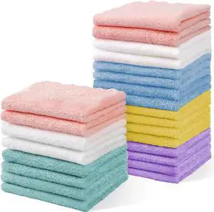 Puomue 24 Pack Baby Washcloths, Multicolor Microfiber Coral Fleece, 7" x 9", Ultra Soft and Absorbent Baby Washcloths for Newborns and Toddlers, Gentle for Sensitive Skin Puomue 24 Pack Baby Washcloths, Multicolor Microfiber Coral Fleece, 7" x 9", Ultra Soft and Absorbent Baby Washcloths for Newborns and Toddlers, Gentle for Sensitive Skin