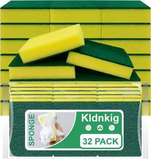 Cleaning Sponge,32 Pack Dual-Sided Dishwashing Sponge for Kitchen | Cleans Fast Without Scratching,Eco Safe on Non-Stick Cookware,Scrub Pads for Dishes,Pans All at Once Cleaning Sponge,32 Pack Dual-Sided Dishwashing Sponge for Kitchen | Cleans Fast Without Scratching,Eco Safe on Non-Stick Cookware,Scrub Pads for Dishes,Pans All at Once