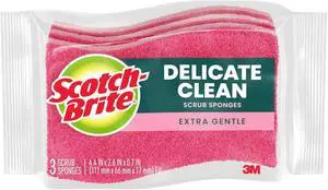 Scotch-Brite Delicate Clean Non-Scratch Scrub Sponge, 3 Pack | Kitchen Sponges for Cleaning Home, Bathroom, Effective + Gentle Dish Scrubber, Safe on Nonstick surfaces Scotch-Brite Delicate Clean Non-Scratch Scrub Sponge, 3 Pack | Kitchen Sponges for Cleaning Home, Bathroom, Effective + Gentle Dish Scrubber, Safe on Nonstick surfaces