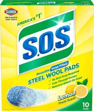 S.O.S Steel Wool Soap Pads, Lemon Fresh, 10 Count S.O.S Steel Wool Soap Pads, Lemon Fresh, 10 Count