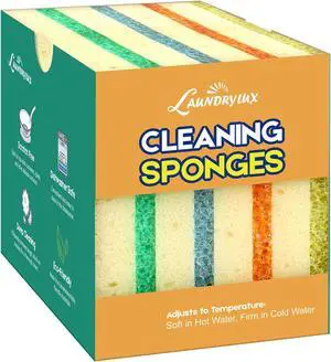 LAUNDRYLUX Scrub Sponge, Dual-Sided Temperature-Responsive Scrubber - Non-Scratch - Multipurpose Dish Sponges for Kitchens, Bathrooms, and Outdoor Use - 4 Pack LAUNDRYLUX Scrub Sponge, Dual-Sided Temperature-Responsive Scrubber - Non-Scratch - Multipurpose Dish Sponges for Kitchens, Bathrooms, and Outdoor Use - 4 Pack