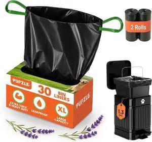 Pupzle 1.3 Gal Dog Poop Bin Liners, Trash Can Liners, 30 Count | Compatible with CEROELDA , Pupzle and AnimoGoods Dog Poop Bin, Trash Can Liners for Small Square Trash Can, Durable Leakproof Pupzle 1.3 Gal Dog Poop Bin Liners, Trash Can Liners, 30 Count | Compatible with CEROELDA , Pupzle and AnimoGoods Dog Poop Bin, Trash Can Liners for Small Square Trash Can, Durable Leakproof