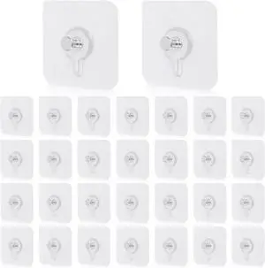30 Pcs Self Adhesive Wall Hooks No Drill Hooks for Hanging, No-Trace Sticker Frame Hangers Without Nails for Mount Wall Shelf, Bathroom, Heavy Duty Adhesive Wall Hooks for Kitchen (30, m) 30 Pcs Self Adhesive Wall Hooks No Drill Hooks for Hanging, No-Trace Sticker Frame Hangers Without Nails for Mount Wall Shelf, Bathroom, Heavy Duty Adhesive Wall Hooks for Kitchen (30, m)