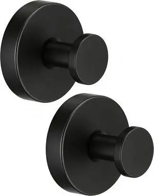 Black Suction Cup Hooks for Shower, Stainless Steel Robe Hooks (2PC) | No Drilling Towel Hooks, Removable Coat Hooks for Bathroom, Glass, Kitchen Black Suction Cup Hooks for Shower, Stainless Steel Robe Hooks (2PC) | No Drilling Towel Hooks, Removable Coat Hooks for Bathroom, Glass, Kitchen