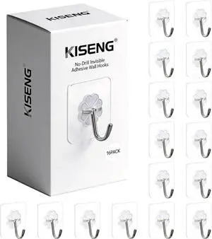16 Pack Crystal Clear Adhesive Hooks for Hanging, Heavy Duty 22lb | Sticky Hooks, Invisible Clear Wall Hooks No Drill No Damage, Waterproof Shower Hooks for Bathroom Kitchen Towel Keys 16 Pack Crystal Clear Adhesive Hooks for Hanging, Heavy Duty 22lb | Sticky Hooks, Invisible Clear Wall Hooks No Drill No Damage, Waterproof Shower Hooks for Bathroom Kitchen Towel Keys