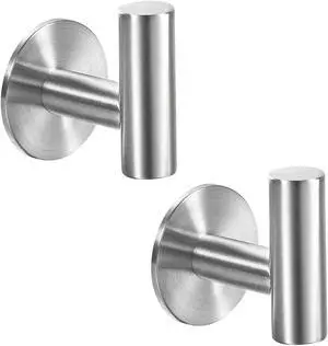 Vuzvuv Brushed Nickel Self Adhesive Stainless Steel Towel Hooks (2-Pack) | SUS304, Self-Adhesive, Heavy Duty, Waterproof, Coat Robe Hook for Bathroom, Kitchen, Hotel Vuzvuv Brushed Nickel Self Adhesive Stainless Steel Towel Hooks (2-Pack) | SUS304, Self-Adhesive, Heavy Duty, Waterproof, Coat Robe Hook for Bathroom, Kitchen, Hotel