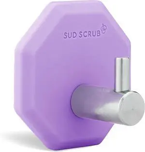 Sud Scrub® Antimicrobial Shower Hook, Self Adhesive Hooks for Shower Wall, Heavy Duty Removable Wall Hooks, Stick On Hooks for Hanging, Bathroom Towel Hook (Purple) Sud Scrub® Antimicrobial Shower Hook, Self Adhesive Hooks for Shower Wall, Heavy Duty Removable Wall Hooks, Stick On Hooks for Hanging, Bathroom Towel Hook (Purple)