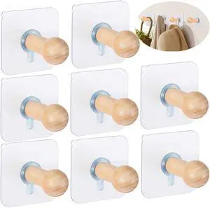 FOTYRIG Adhesive Hat Hooks Hat Hangers 10lbs Sticky Wall Rack for Baseball Caps, Bucket Hats, Cowboy Hats, Extended Wooden Pegs Handmade - Bathroom Door Cloest Entryway Wardrobe-8 Pack FOTYRIG Adhesive Hat Hooks Hat Hangers 10lbs Sticky Wall Rack for Baseball Caps, Bucket Hats, Cowboy Hats, Extended Wooden Pegs Handmade - Bathroom Door Cloest Entryway Wardrobe-8 Pack