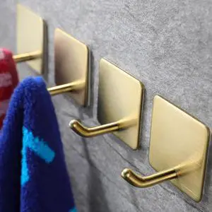 YIGII Adhesive Towel Hooks/Bathroom Hook, Gold Self Adhesive Hooks Heavy Duty Coat Hooks 4-Packs, Non-Punching for Hanging Robes Clothes Hats Stick on Kitchen Bedroom Wall Door, Stainless Steel YIGII Adhesive Towel Hooks/Bathroom Hook, Gold Self Adhesive Hooks Heavy Duty Coat Hooks 4-Packs, Non-Punching for Hanging Robes Clothes Hats Stick on Kitchen Bedroom Wall Door, Stainless Steel