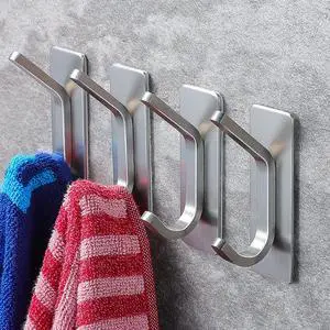 YIGII Towel Hooks Heavy Duty, Hanging Self Adhesive Stick on Wall, Bathroom | SUS304, rustproof, no-drill, 4-pack, holds 16lbs, towels/coats/robes, space-saver, for bath/kitchen/RV YIGII Towel Hooks Heavy Duty, Hanging Self Adhesive Stick on Wall, Bathroom | SUS304, rustproof, no-drill, 4-pack, holds 16lbs, towels/coats/robes, space-saver, for bath/kitchen/RV
