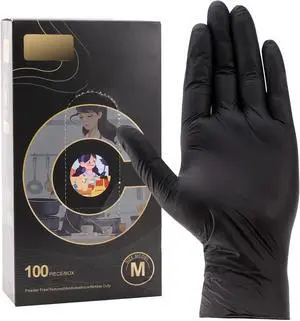Ultra-Thick Black Gloves for Kitchen & Cleaning - 100PK Disposable, Food Safe, Chemical Resistant - Heavy-Duty Rubber Gloves for Handling, Sanitation & Safety - Latex-Free, Durable & Comfy Ultra-Thick Black Gloves for Kitchen & Cleaning - 100PK Disposable, Food Safe, Chemical Resistant - Heavy-Duty Rubber Gloves for Handling, Sanitation & Safety - Latex-Free, Durable & Comfy
