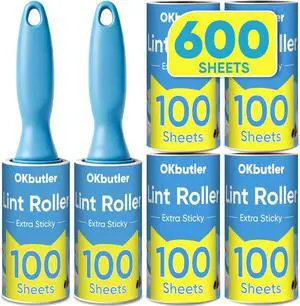 600 Sheets Lint Roller for Pet Hair, Lint Remover Extra Sticky | Extra Sticky with Spiral Easy Tear & Ergonomic Handle, Multipurpose for Clothes, Furniture, Carpet & Car Seats 600 Sheets Lint Roller for Pet Hair, Lint Remover Extra Sticky | Extra Sticky with Spiral Easy Tear & Ergonomic Handle, Multipurpose for Clothes, Furniture, Carpet & Car Seats