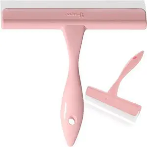 5" Silicone Shower Squeegee for Glass Doors & Car Windows - Small & Mini Size Streak-Free Cleaner, Bathroom, Mirror, Tile Scraper - Compact Pink with Hanging Hole, Kitchen Safe Water Blade 5" Silicone Shower Squeegee for Glass Doors & Car Windows - Small & Mini Size Streak-Free Cleaner, Bathroom, Mirror, Tile Scraper - Compact Pink with Hanging Hole, Kitchen Safe Water Blade