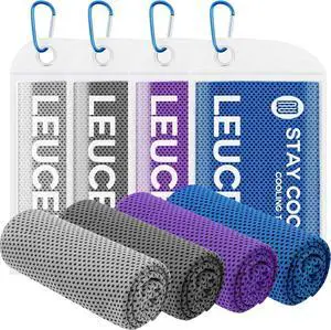 Leuceiy 4 Pack Cooling Towels (40"x12"), Cooling Towels for Neck and Face, Gym Towel for Working Out, Soft Breathable Microfiber Ice Towel for Yoga Sport Running Golf Leuceiy 4 Pack Cooling Towels (40"x12"), Cooling Towels for Neck and Face, Gym Towel for Working Out, Soft Breathable Microfiber Ice Towel for Yoga Sport Running Golf