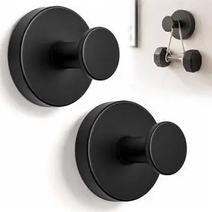 Suction Cup Shower Hooks, 15 lb Capacity, No Drill Towel Hanger, 2 Pack | Black Coated Stainless Steel With Vacuum Suction and Adhesive Support for Smooth Surfaces Suction Cup Shower Hooks, 15 lb Capacity, No Drill Towel Hanger, 2 Pack | Black Coated Stainless Steel With Vacuum Suction and Adhesive Support for Smooth Surfaces