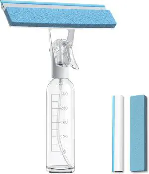 3-in-1 Window Squeegee for Window Cleaning with 300ML Tank & Scrubber | Window Cleaning Kit with Sponge Scrubber, Shower Squeegee for Glass Doors, Mirrors, Windshields, Car Windows & Hanging Hole 3-in-1 Window Squeegee for Window Cleaning with 300ML Tank & Scrubber | Window Cleaning Kit with Sponge Scrubber, Shower Squeegee for Glass Doors, Mirrors, Windshields, Car Windows & Hanging Hole